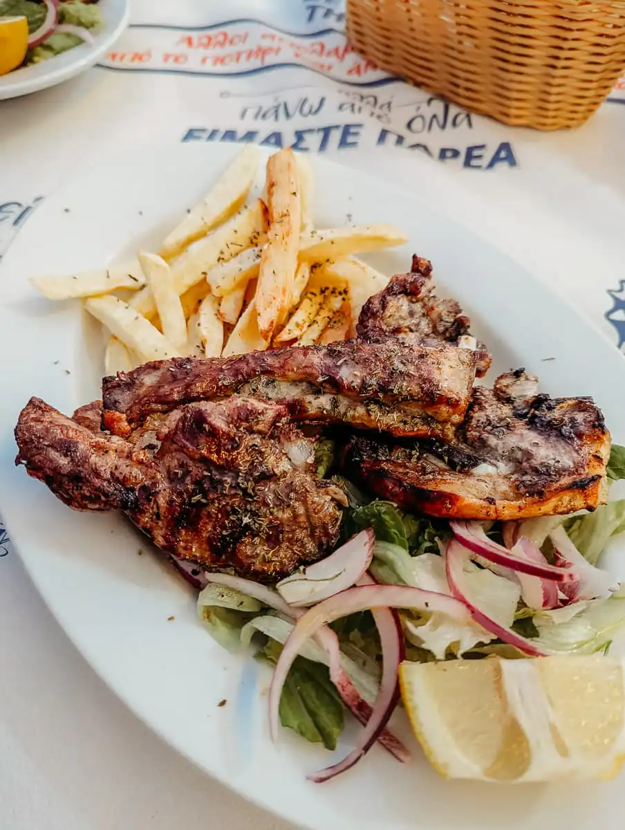 Food at Taverna Gemelos in Corinth