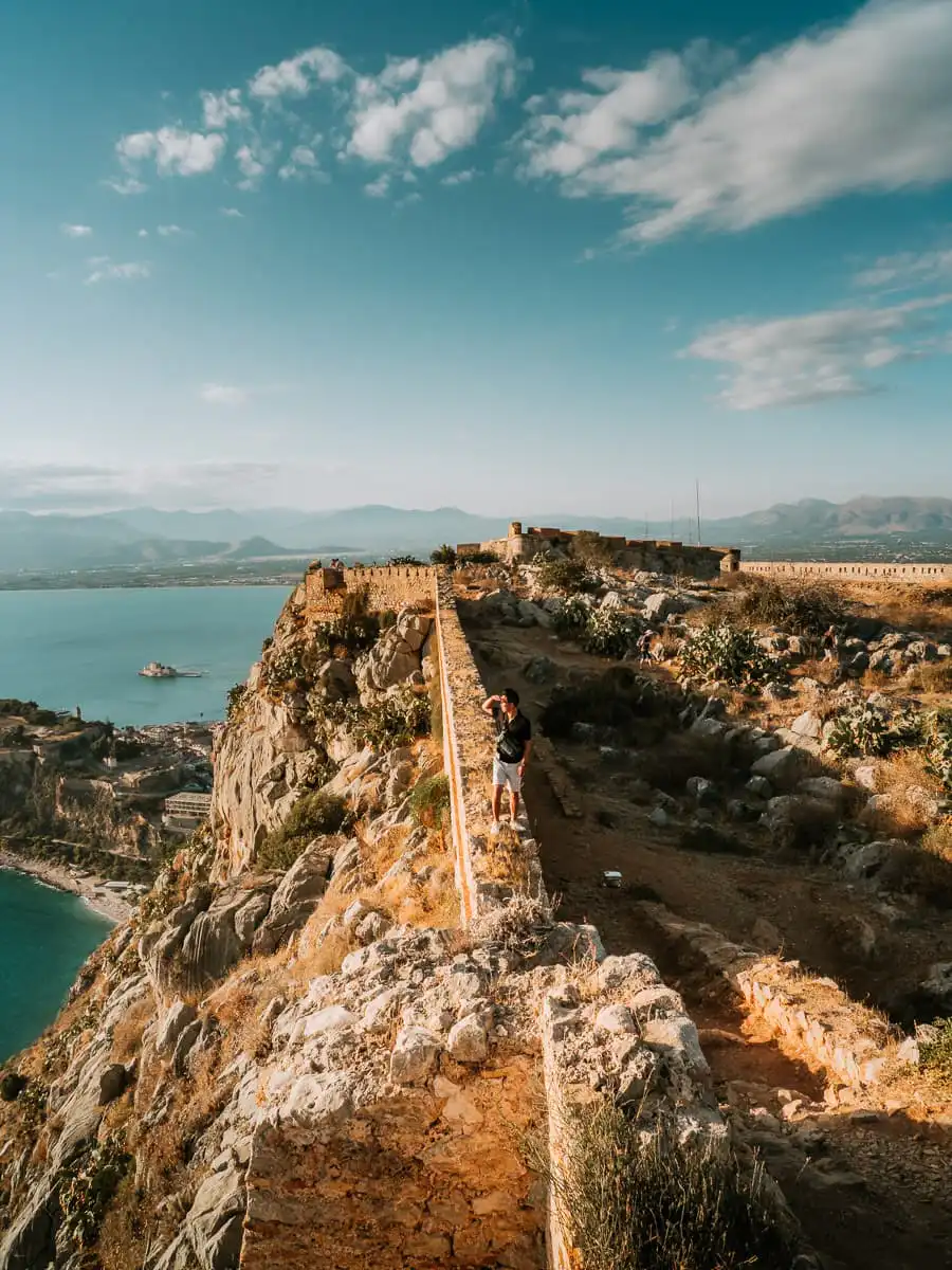 Standing watching the sunset at Palamidi fortress