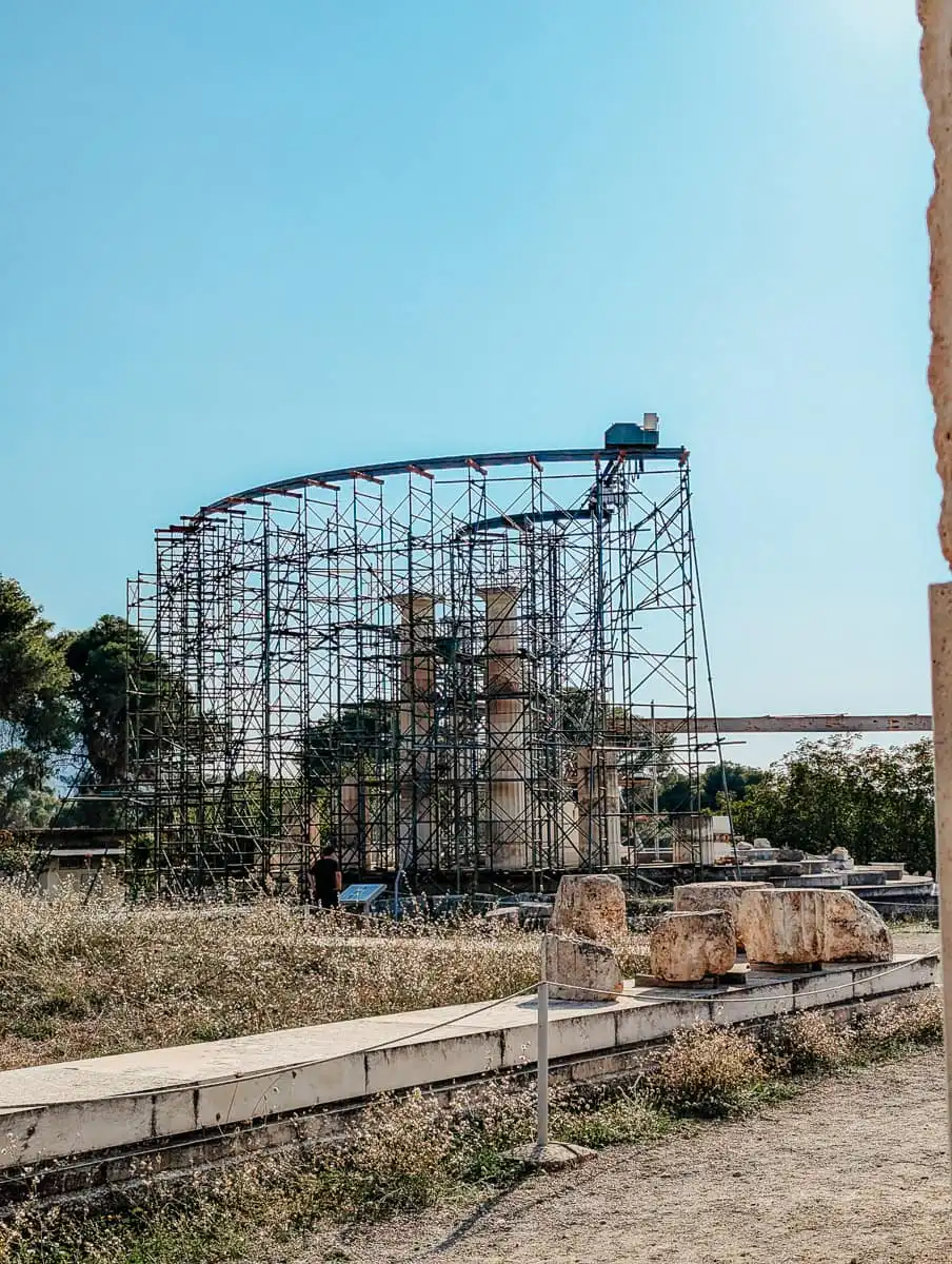 Renovations undergoing in the Archeological ruins of Epidaurus