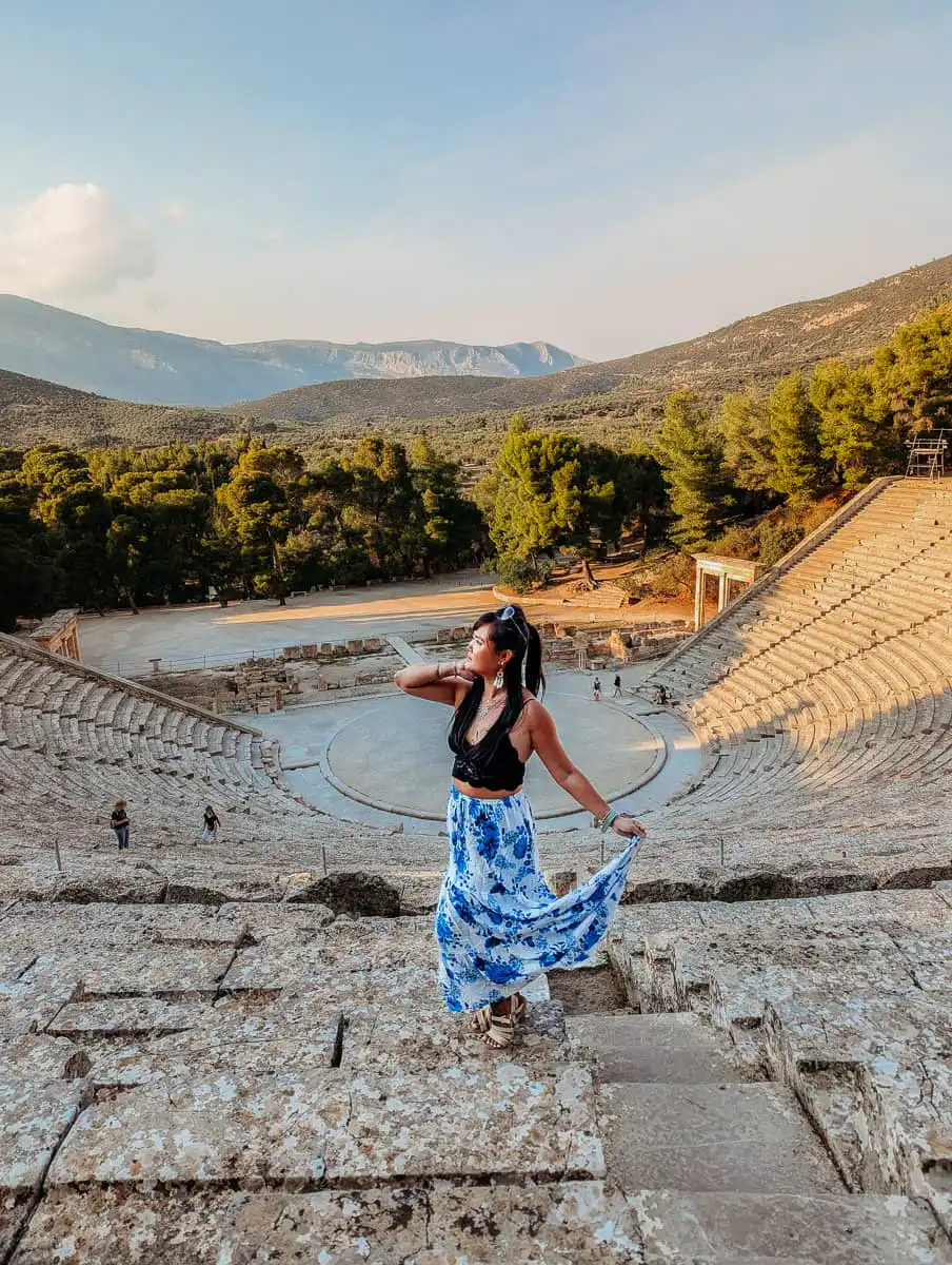 Standing in the amphitheatre of epidavros