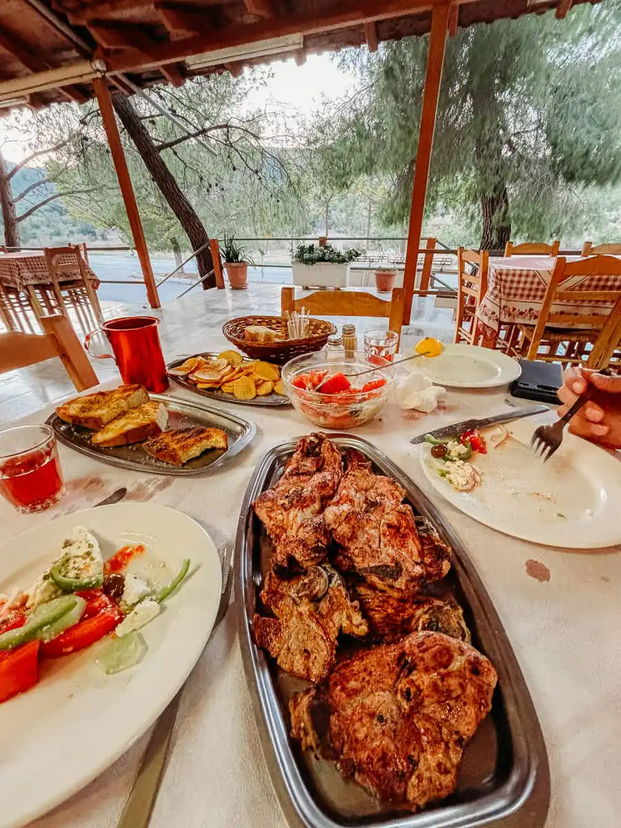 Greek dinner near epidaurus, one of the best things to do in Nafplio
