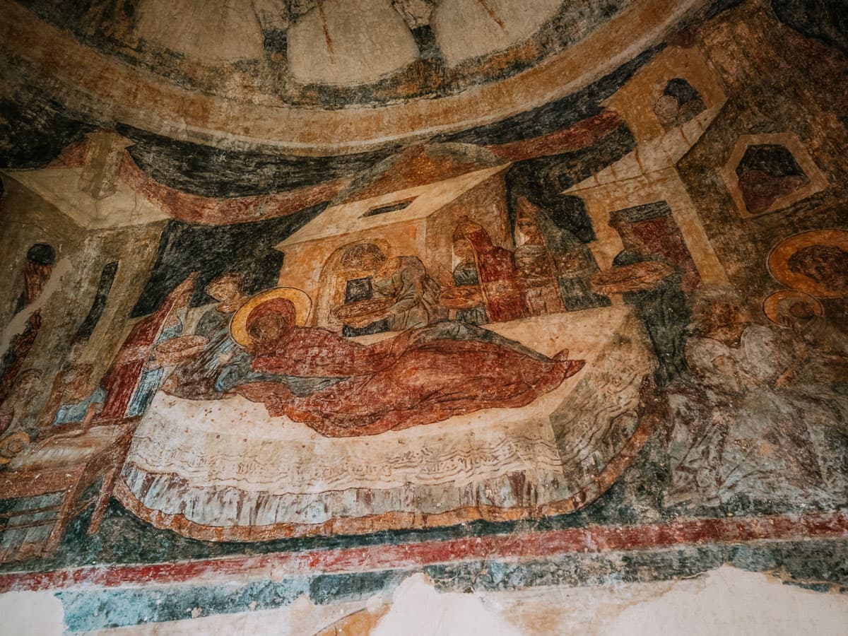Frescoes in church in Mystras