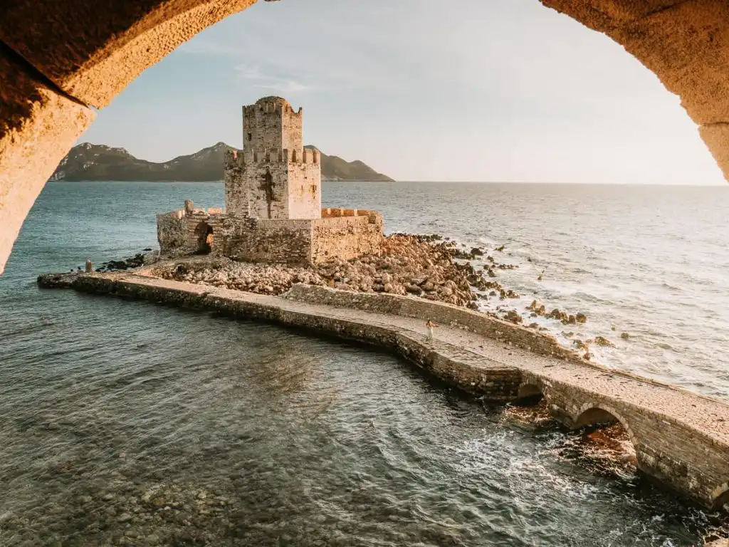 Methoni Castle in the Peloponnese, one of the most beautiful stops on your Peloponnese road trip