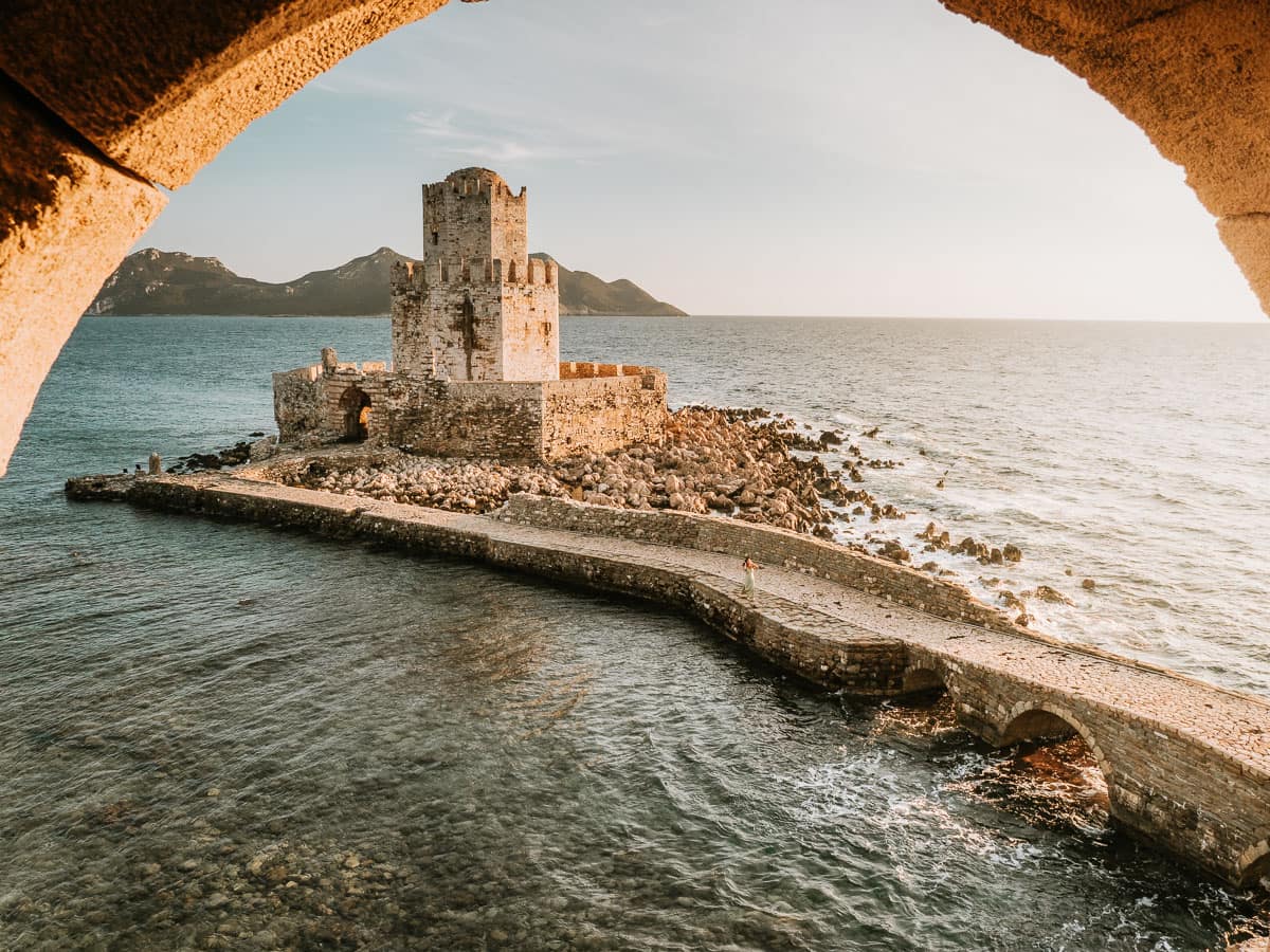 Methoni Castle in the Peloponnese, one of the most beautiful stops on your Peloponnese road trip