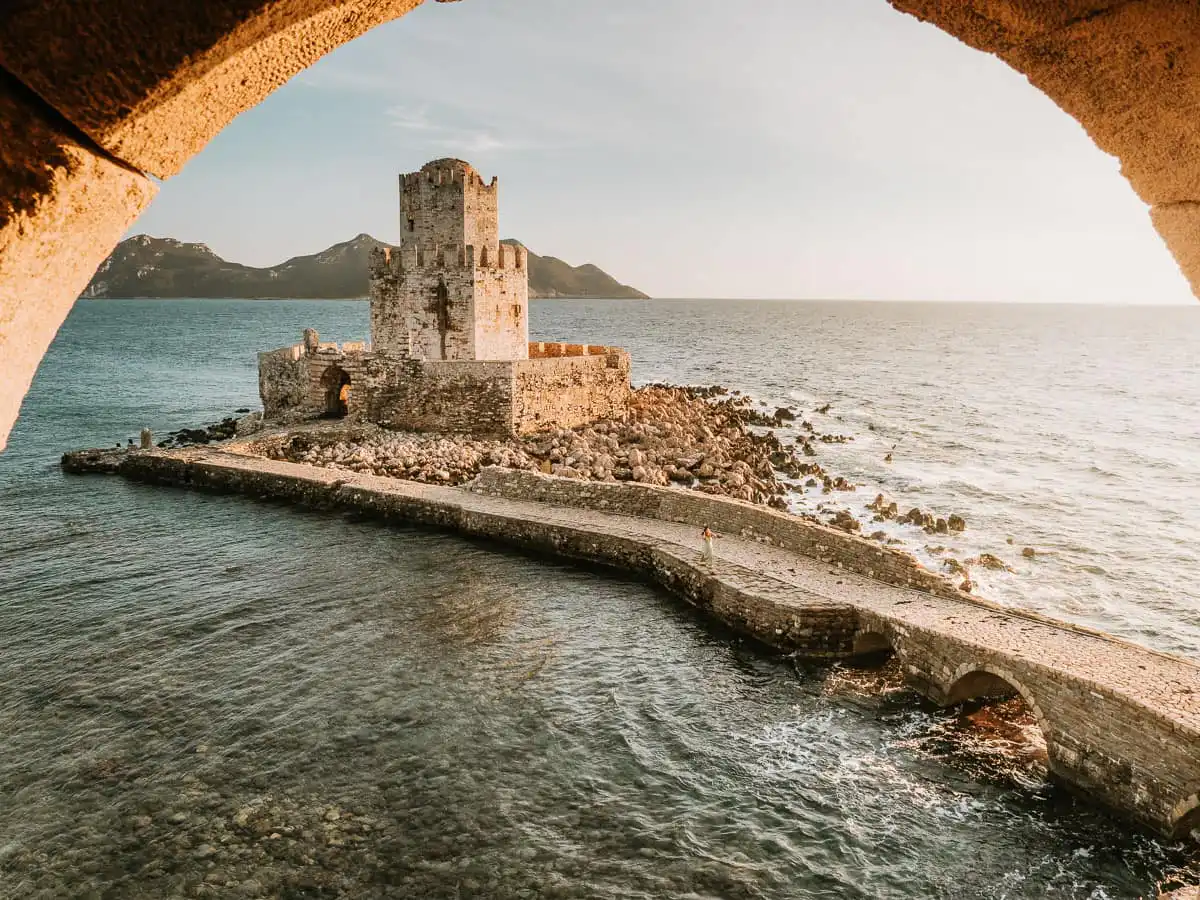 Methoni Castle in the Peloponnese, one of the most beautiful stops on your Peloponnese road trip