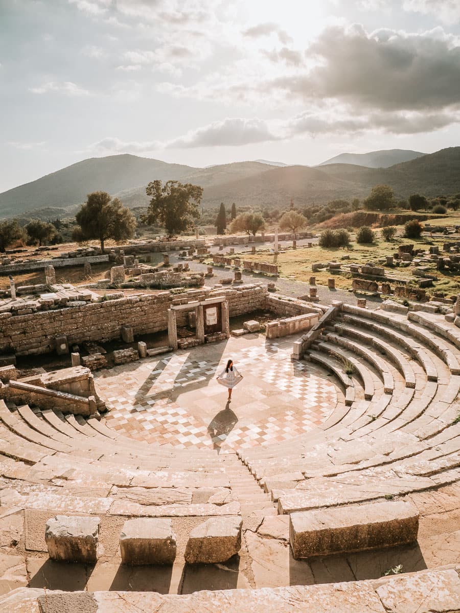 Standing in the centre of the amphitheatre in Messene