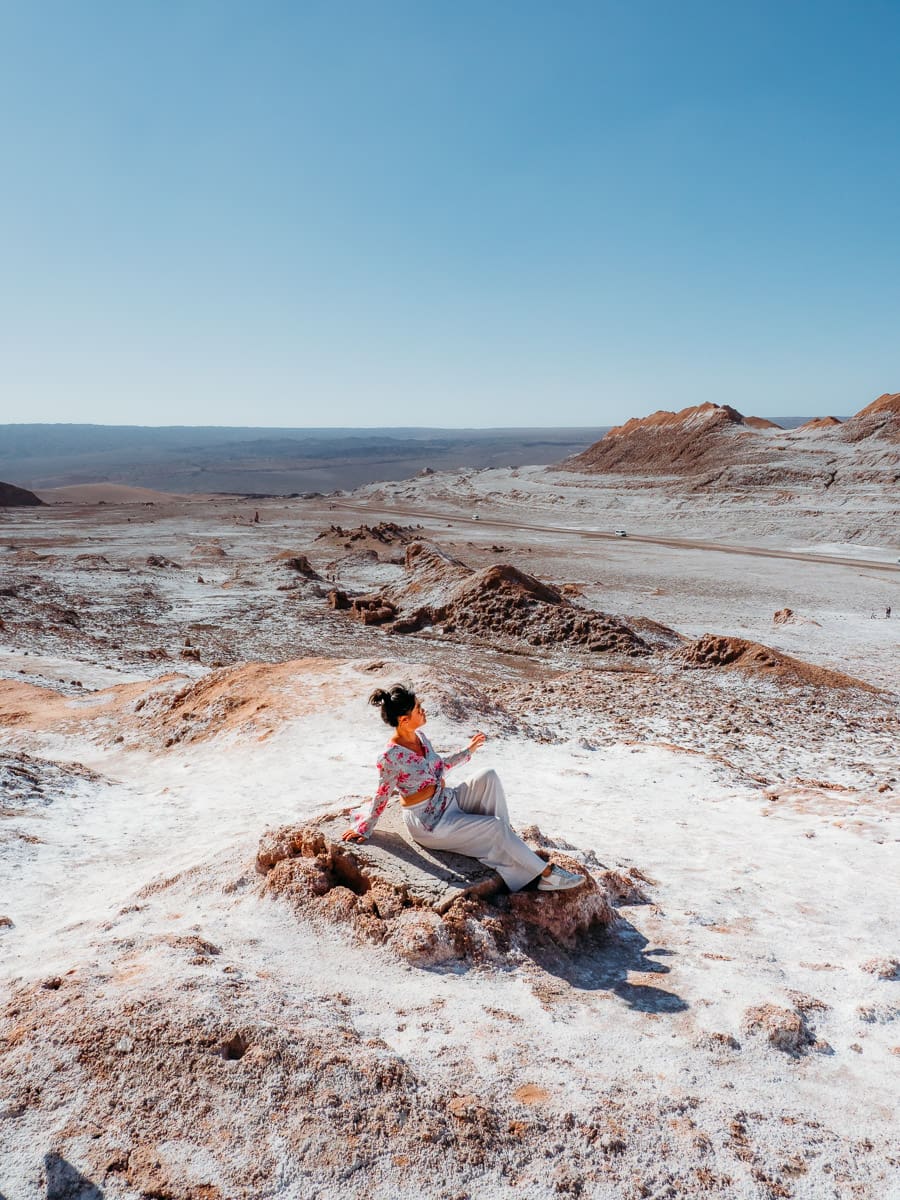 Salt covered ground in valle de la luna