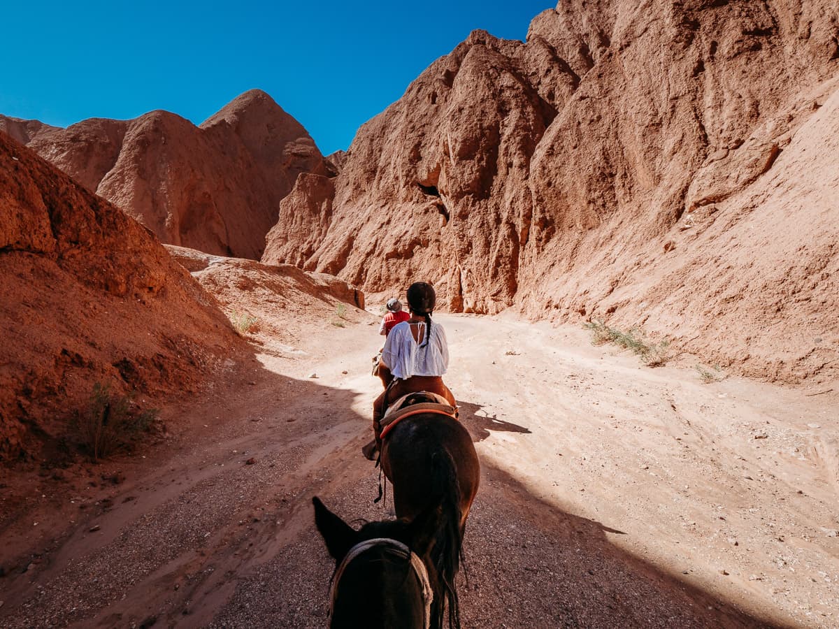 Horseback riding in the Catarpe Valley in Atacama Desert