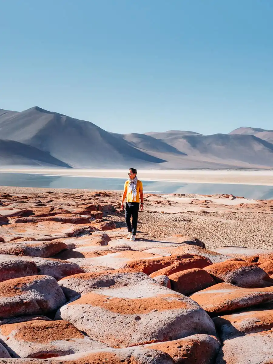 Walking in Piedras Rojas in Atacama Desert