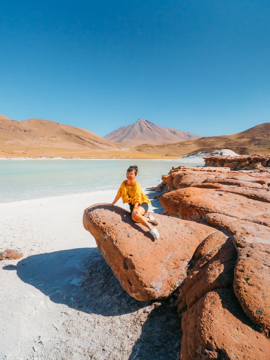 Sitting on the rock at Piedras rojas