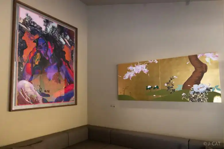 Naoshima Island Tour, contemporary paintings on the wall