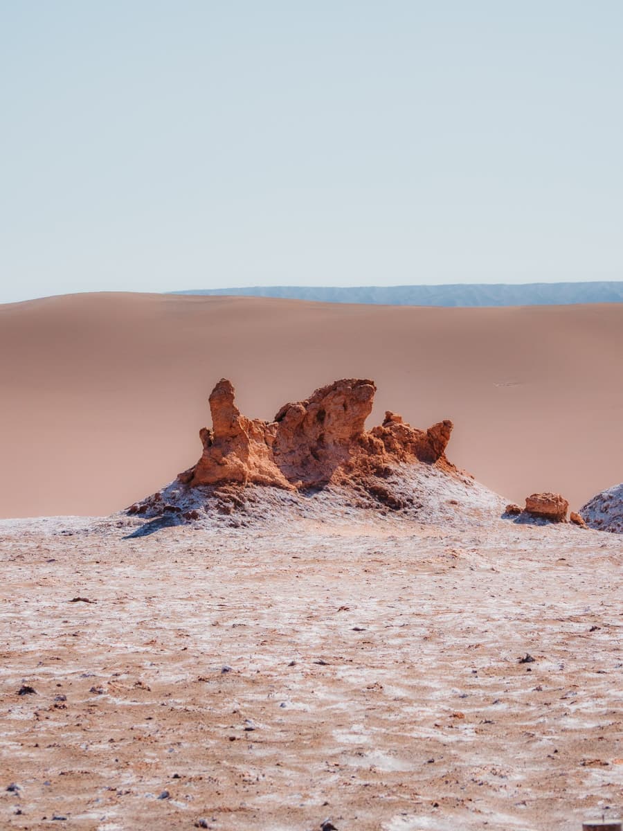 Rock formation in valle de la luna in Atacama Desert