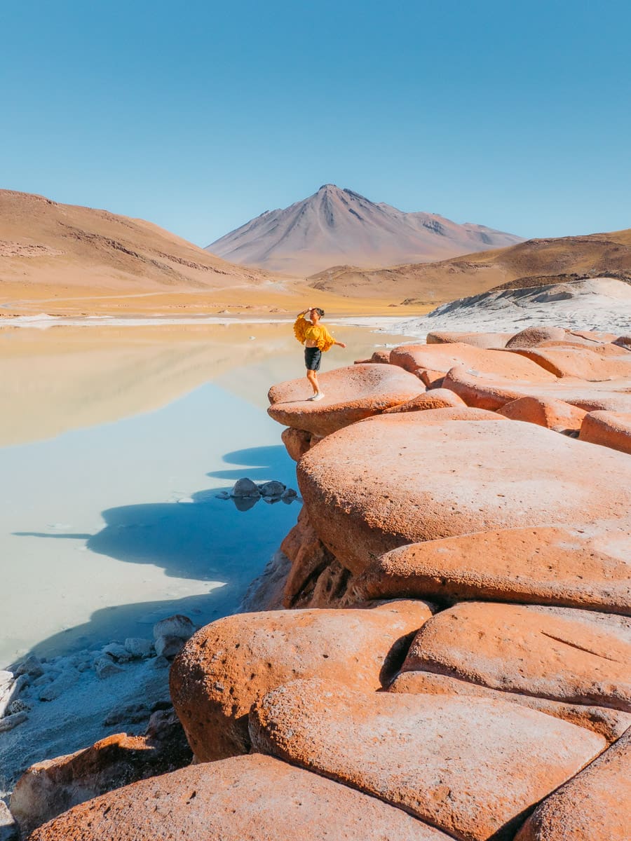 Woman standing at Piedras Rojas in Atacama