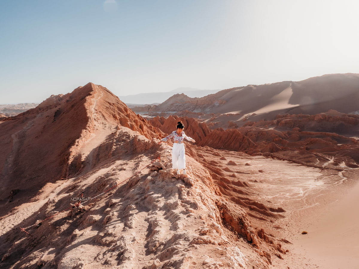Standing on the sand dunes at Duna Mayor in ATacama Desert, one of the best sites during our Atacama Desert Itinerary