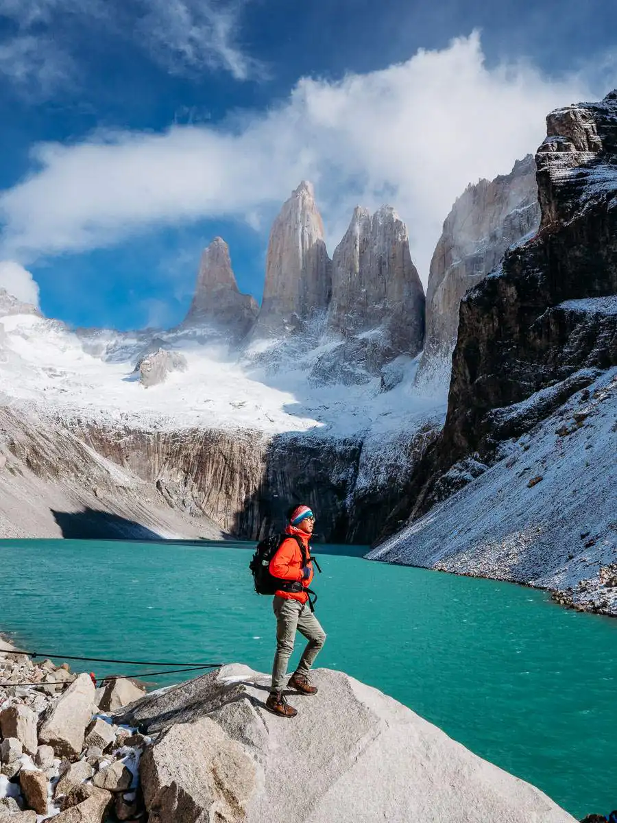 Standing at viewpoint of Base de Torre hike