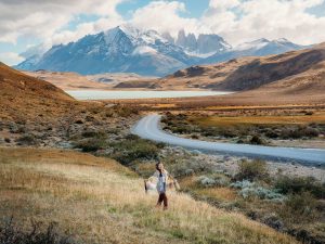 Scenic viewpoint from the side of the road in Torres del Paine