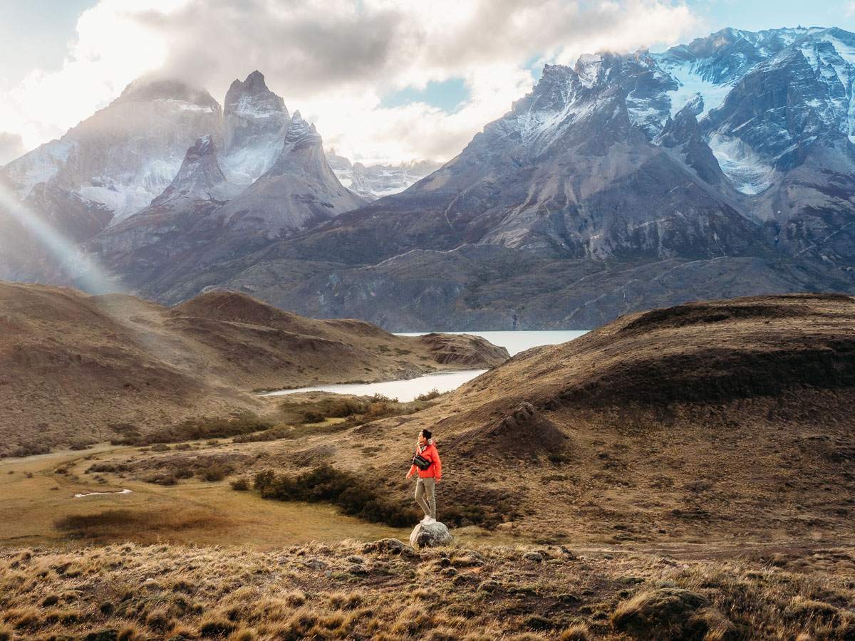 Views of the mountains from inside torres del Paine