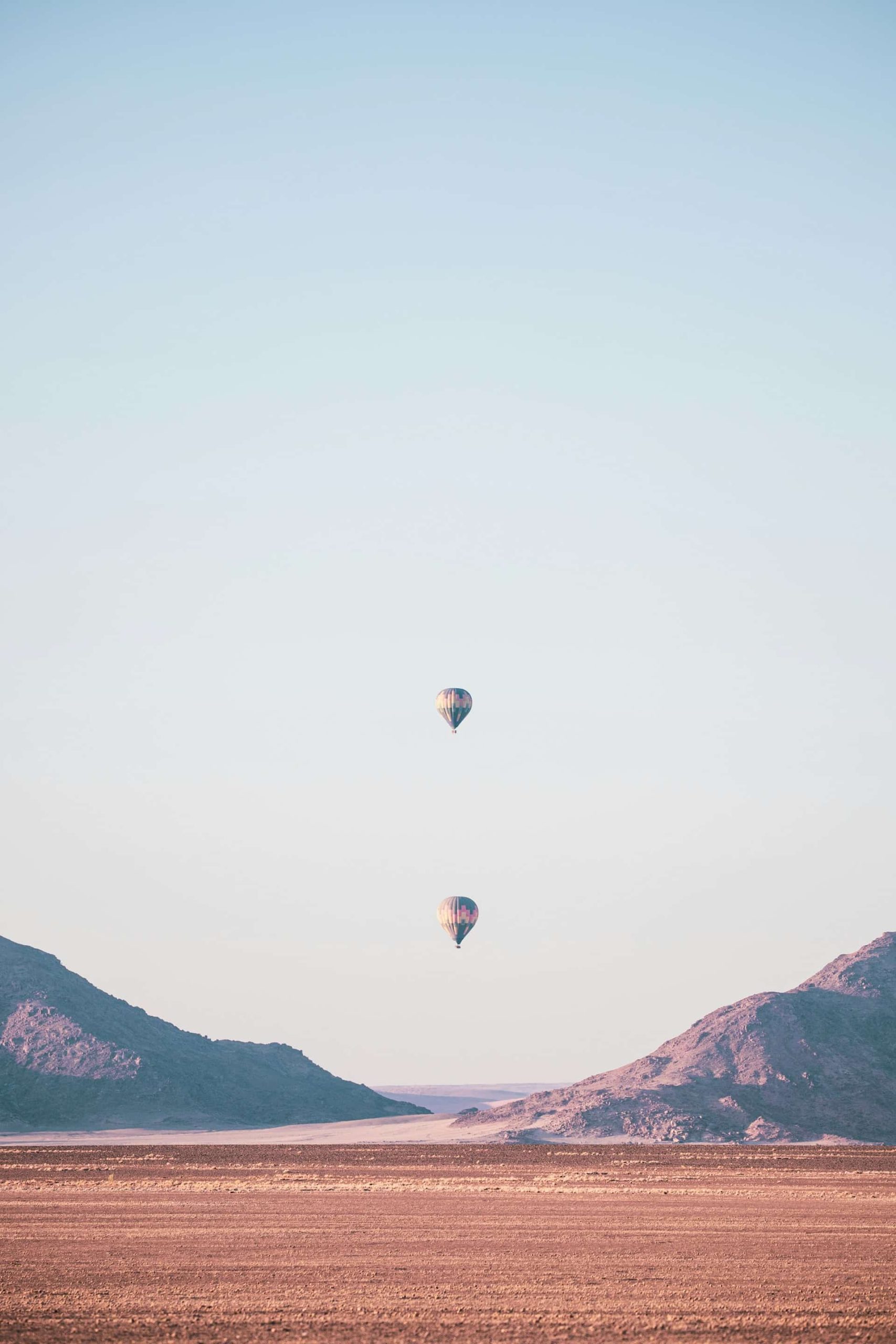 Hot air balloon over the desert