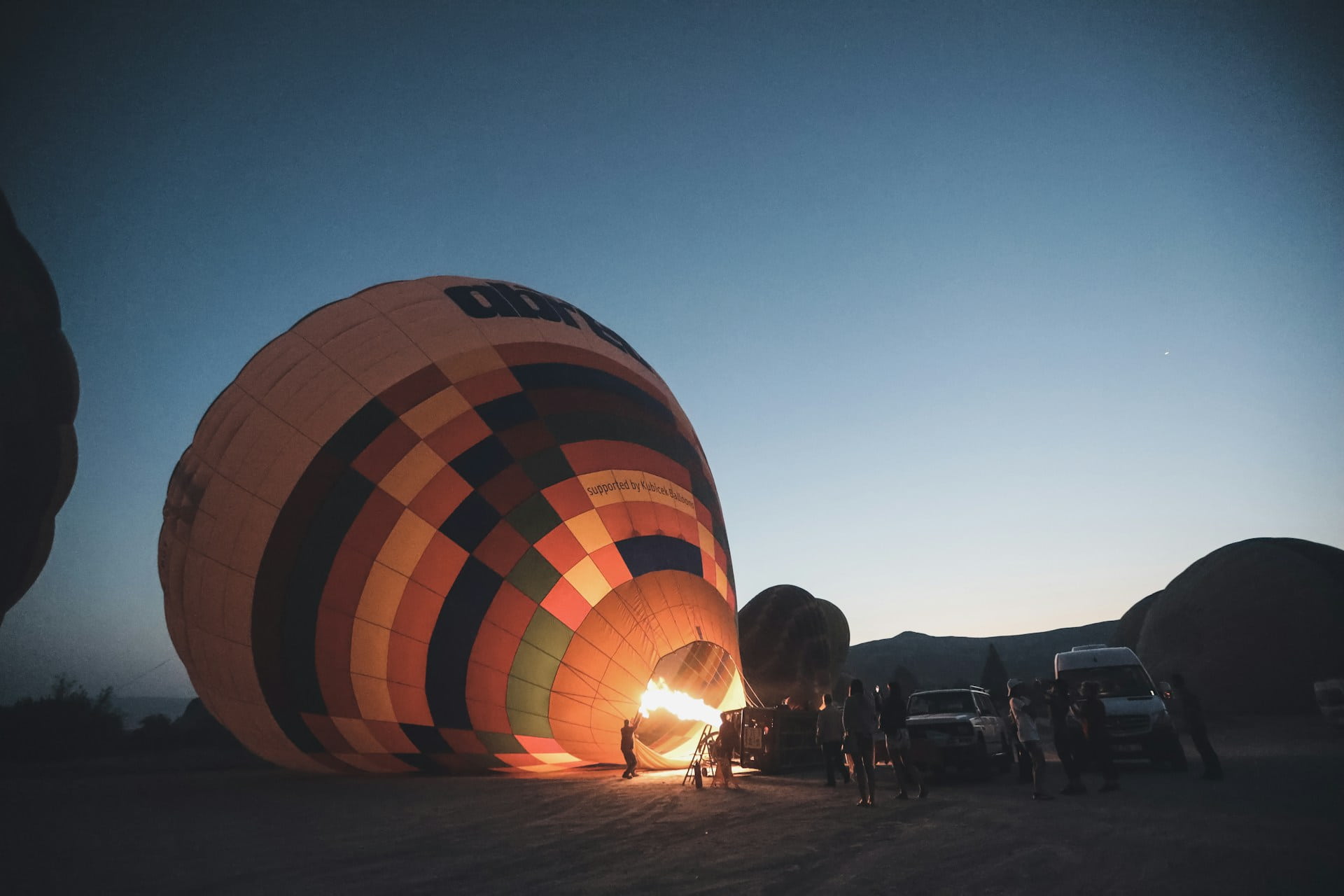 Hot air balloon early in the morning