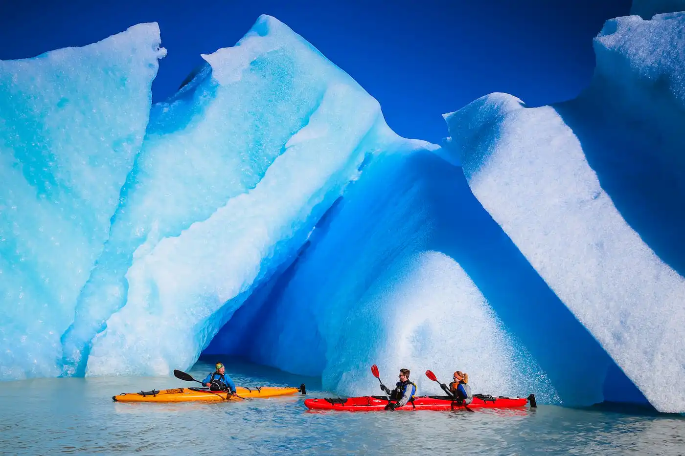 Kayaking near Grey Glacier in Torres del Paine
