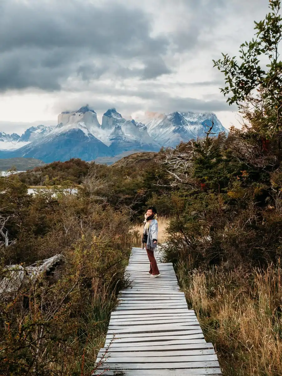 Boardwalk to viewpoint in Torres del Paine national park