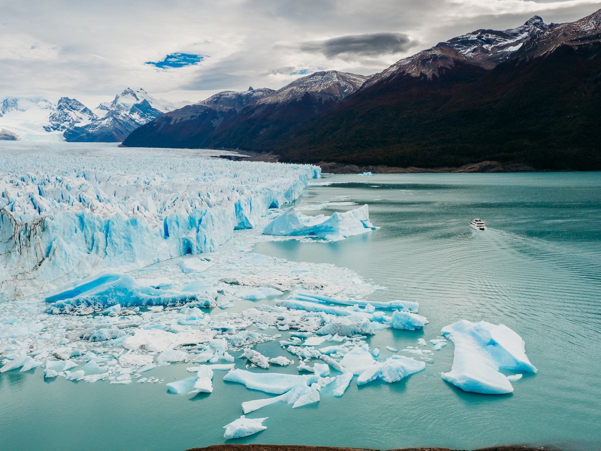 boat at Perito Moreno Glacier