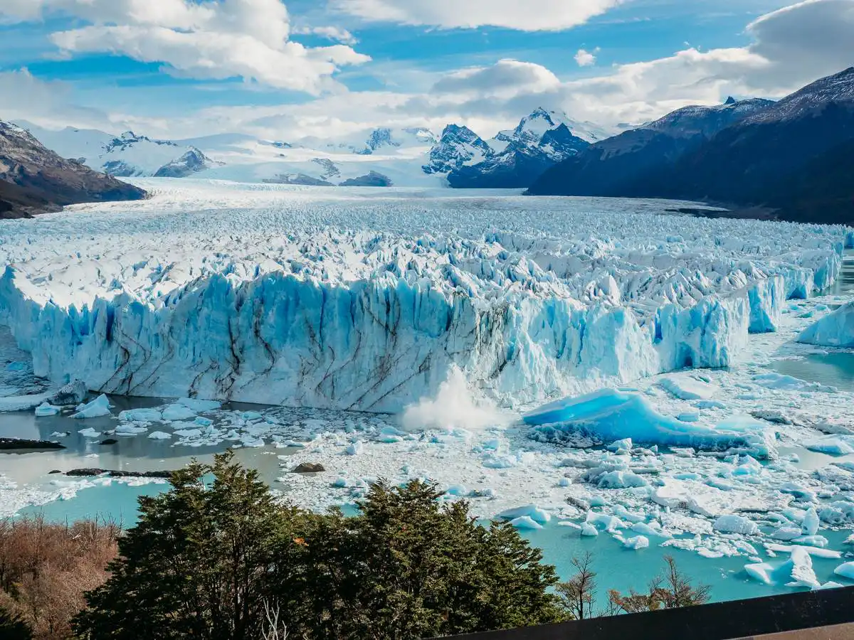 Perito Moreno Glacier ice falling into the water