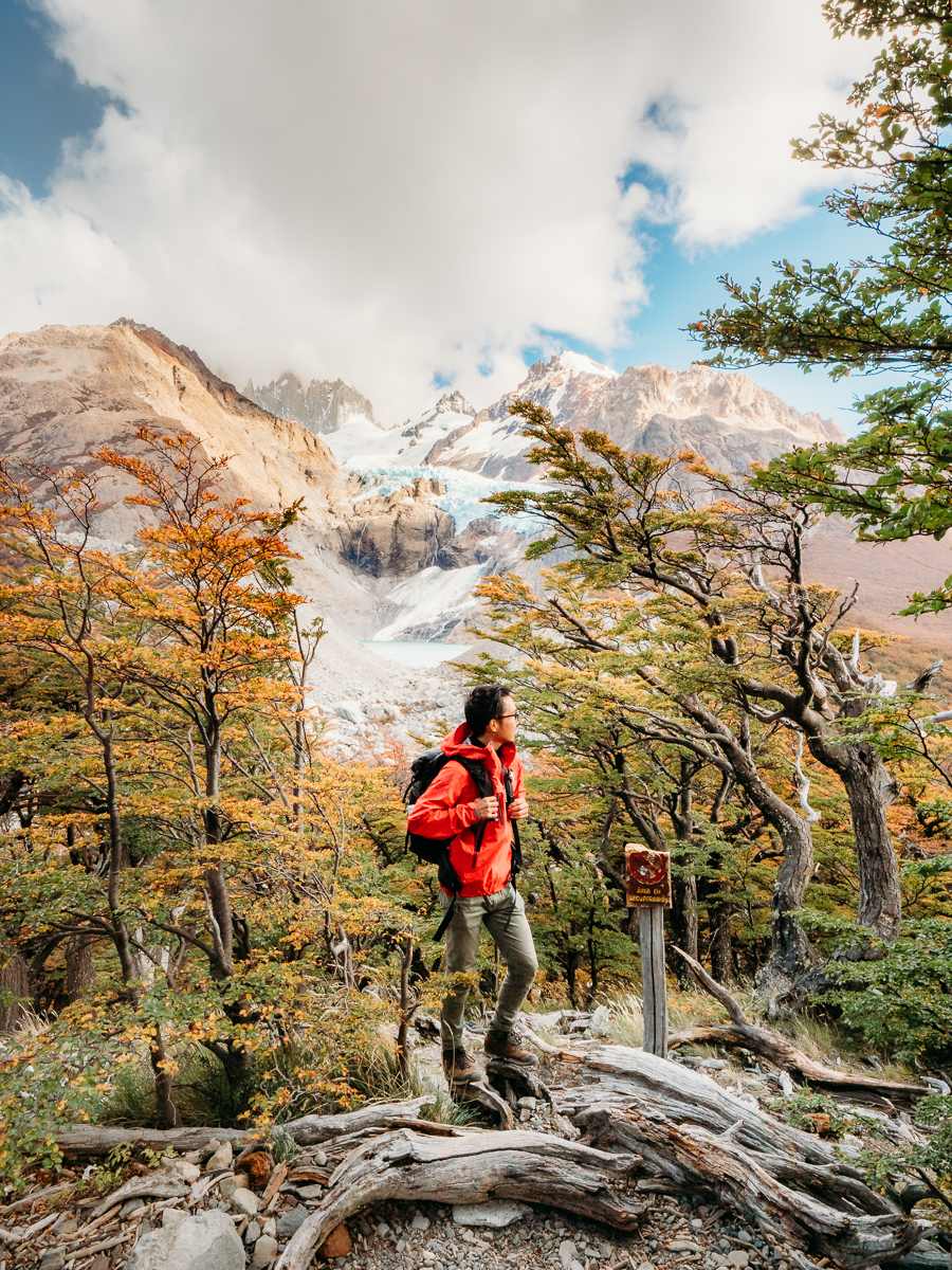hiking route to Laguna Los Tres in Argentina Patagonia