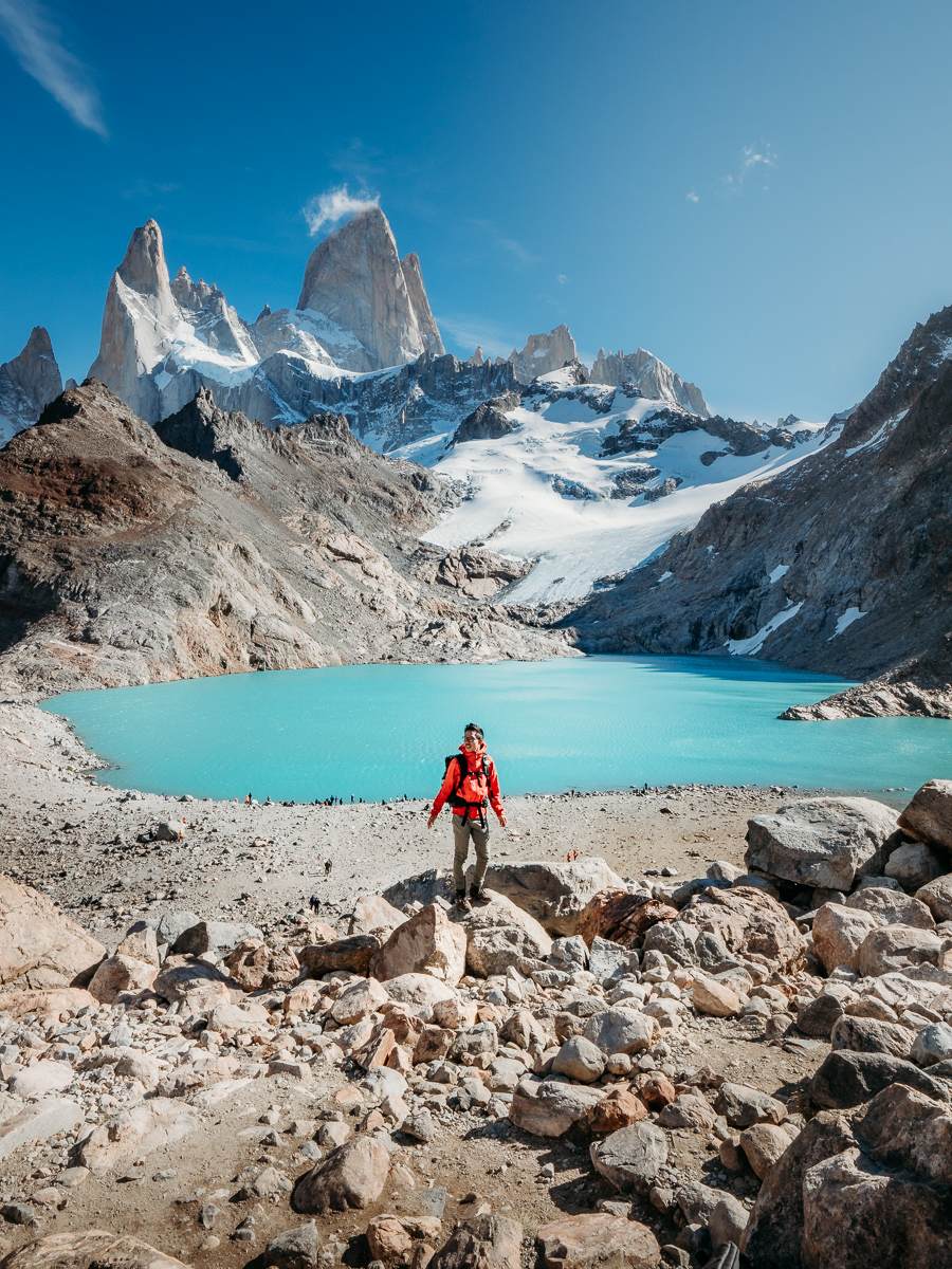 Summit of Laguna Los Tres hike in Argentina Patagonia's Los Glaciares National Park