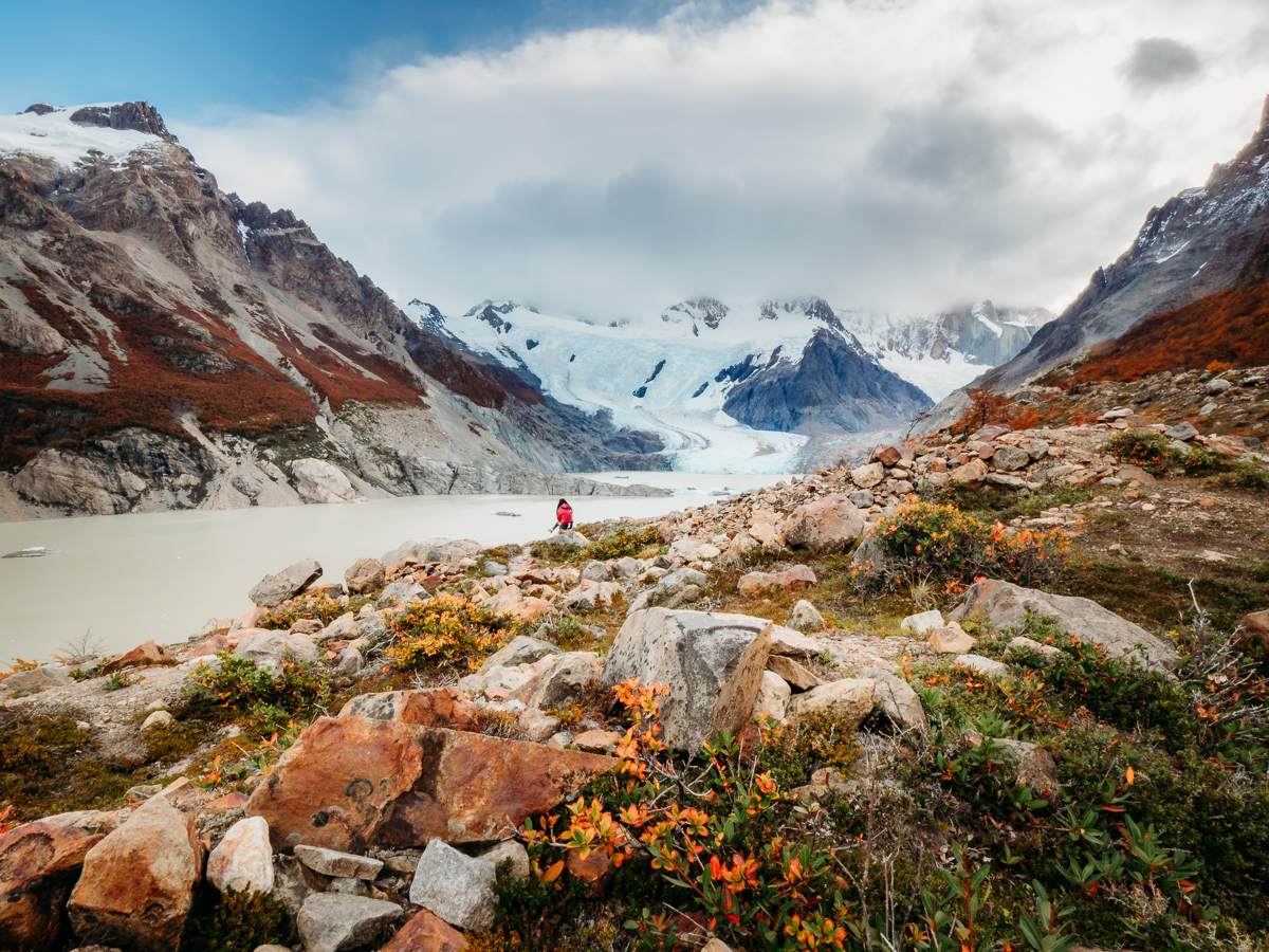 view during the hike to laguna torre in Argentina patagonia