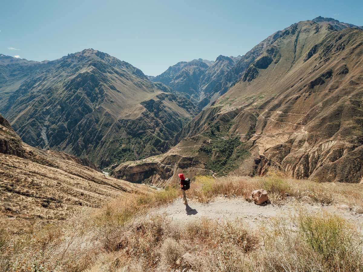 man standing on the colca canyon Trek without a guide