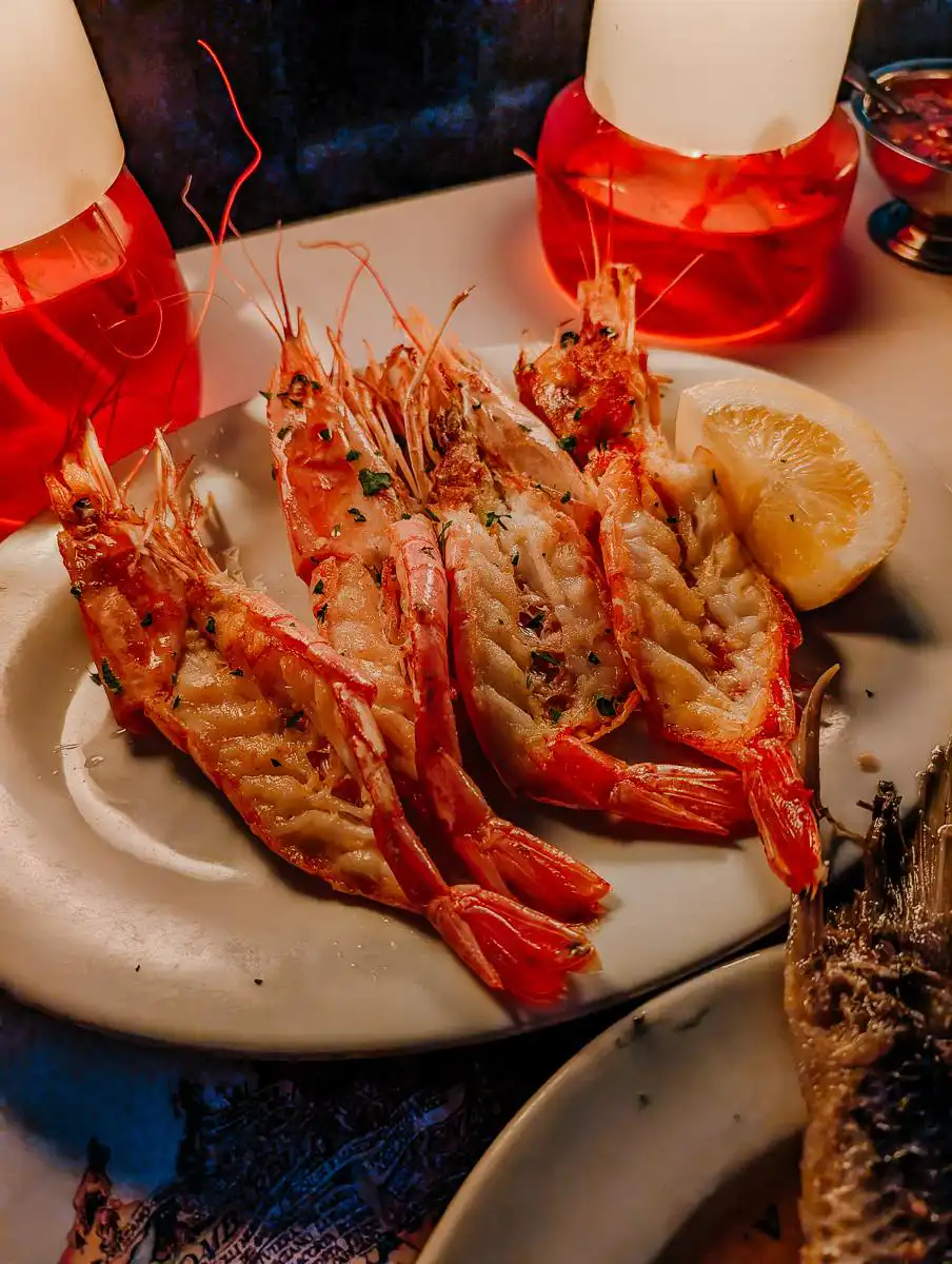fresh prawns at Enrico's