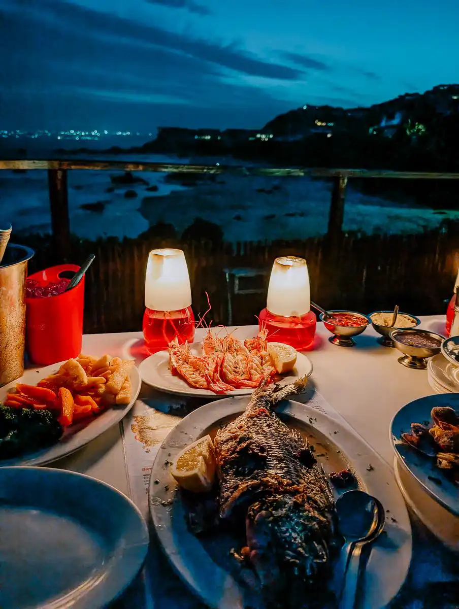 view of our meal at Enrico's on the Garden Route
