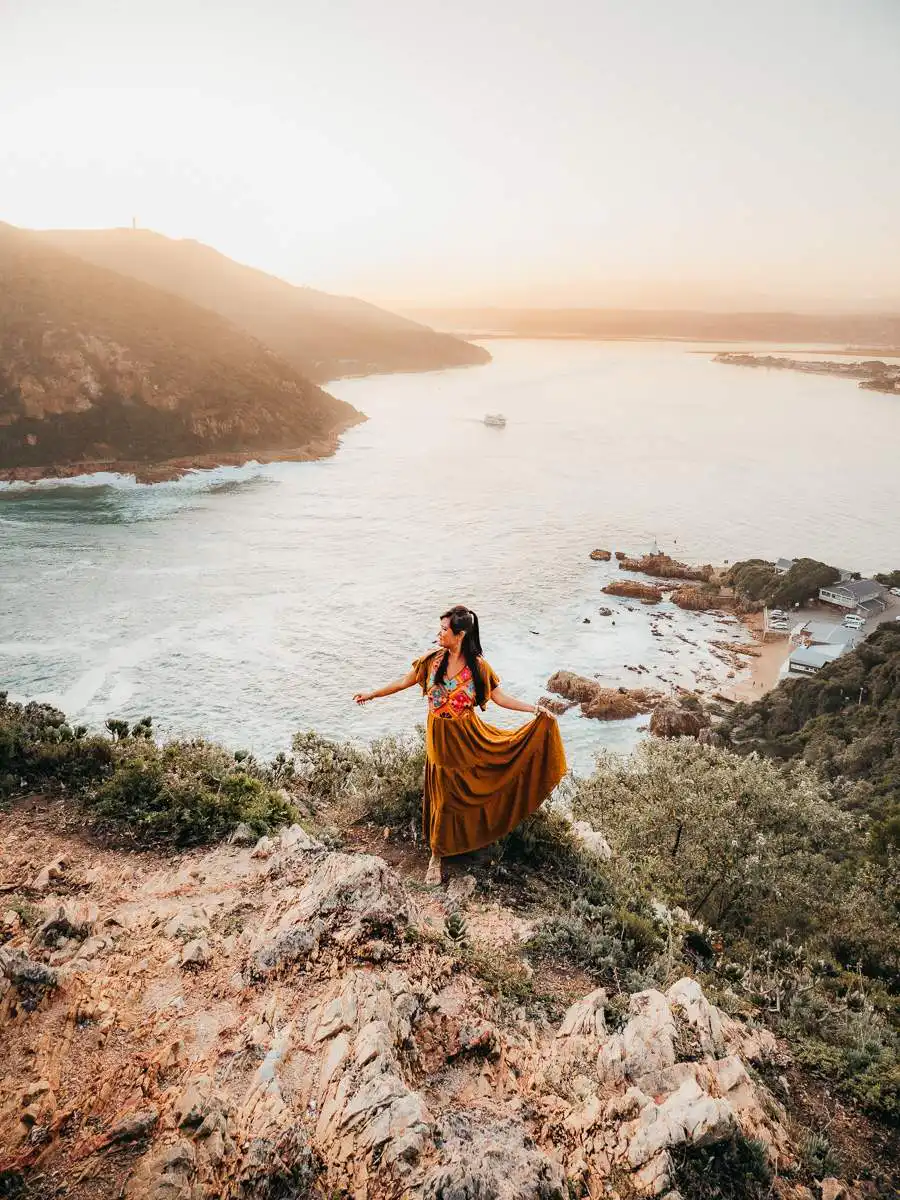 Viewpoint on the Garden route at sunset