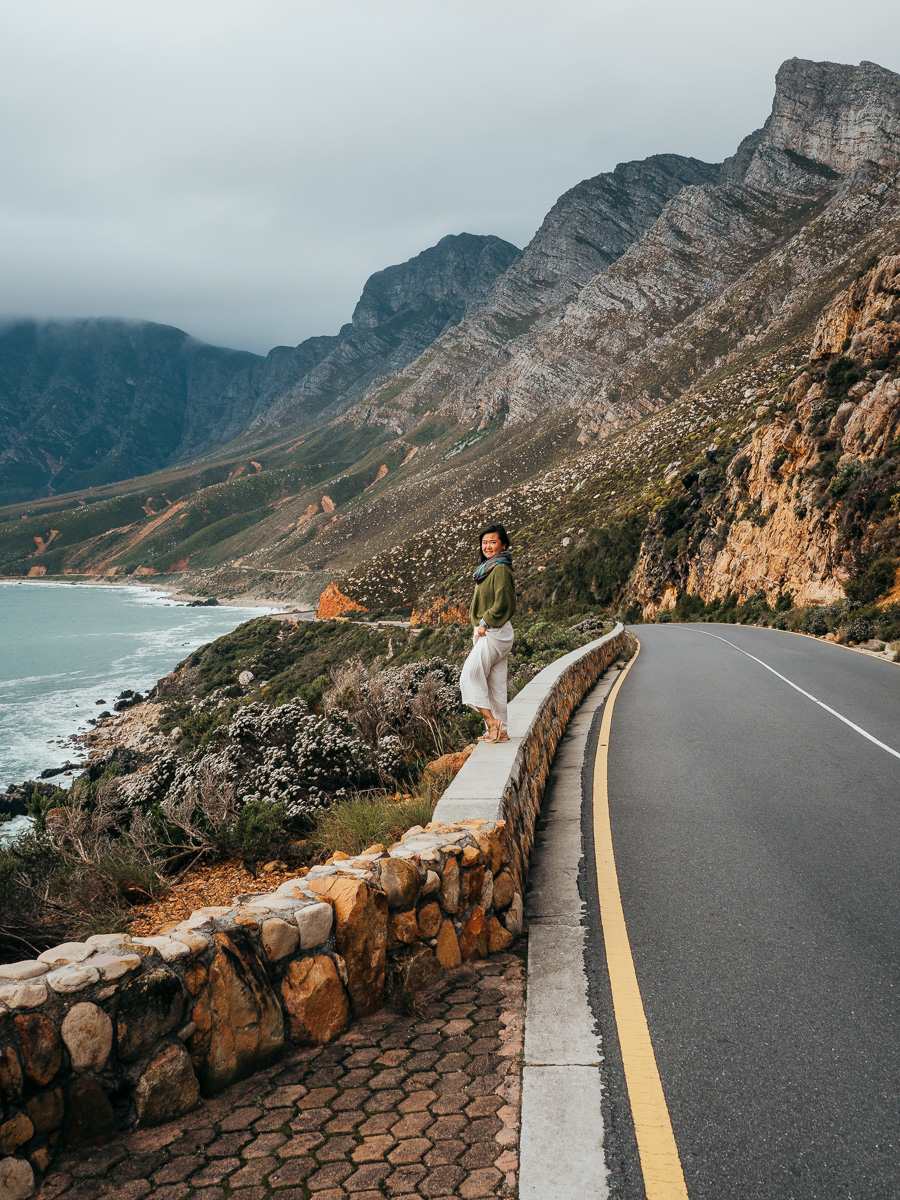 woman standing on clarence drive on the Garden Route