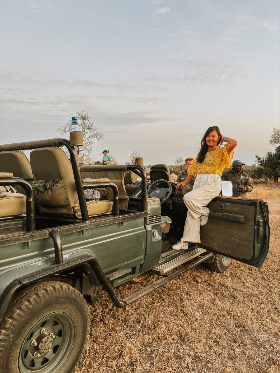 sitting on the game vehicle