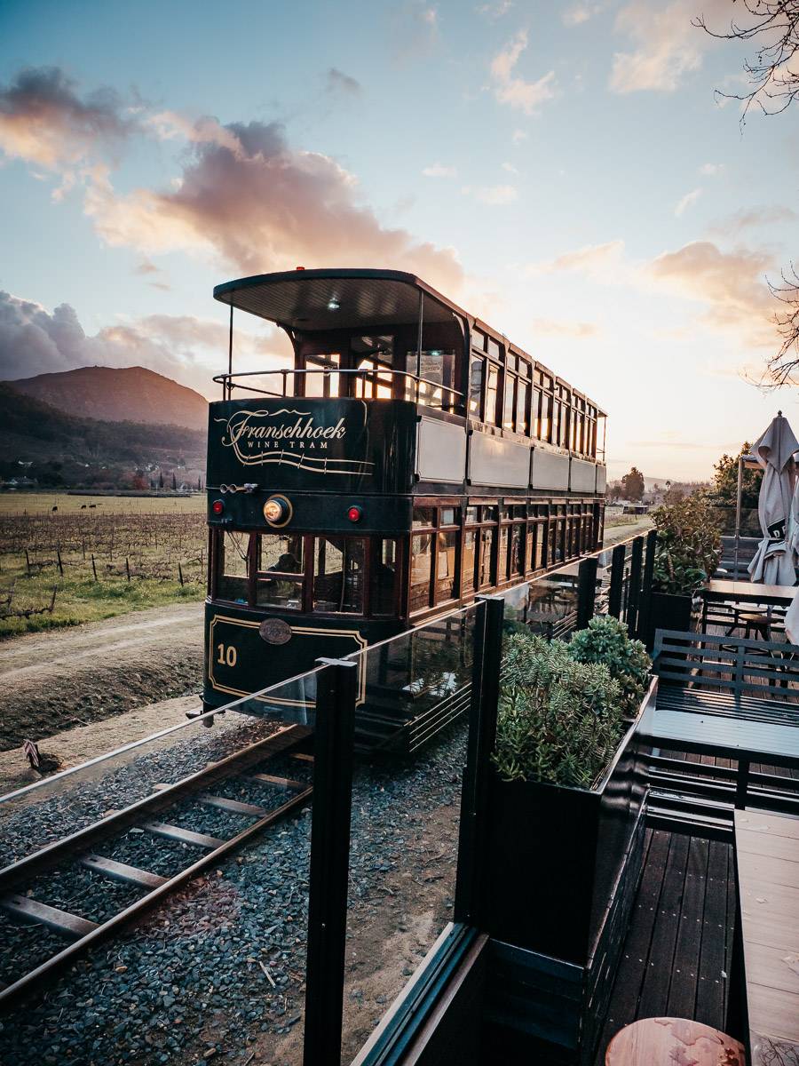 Wine tram in Franschhoek