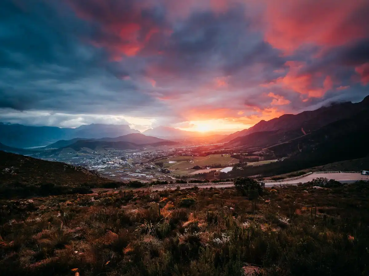 Sunset from Franschhoek