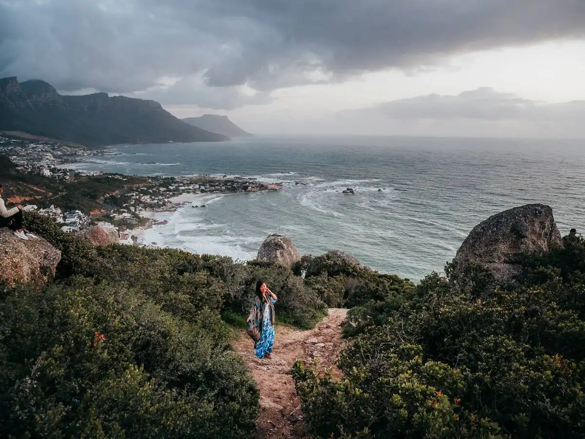 The rock sunset at Cape town viewpoint