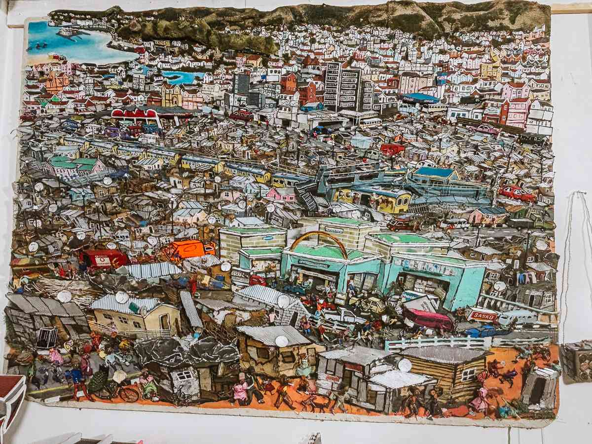 artwork of townships done by artists in Cape Town