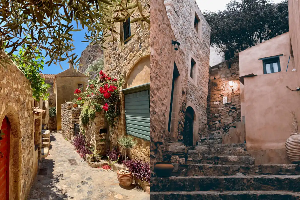 narrow streets of monemvasia