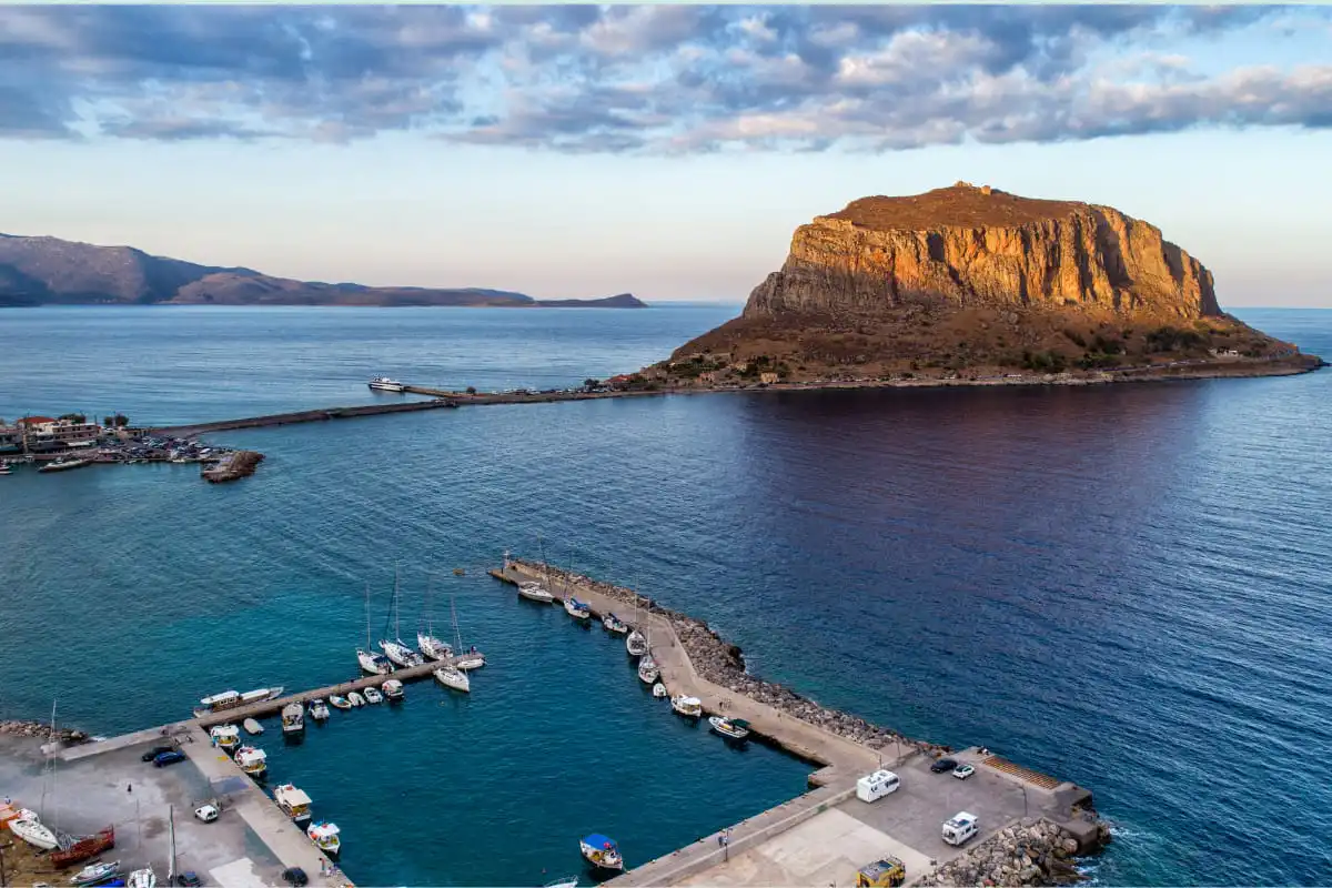 view of island of monemvasia
