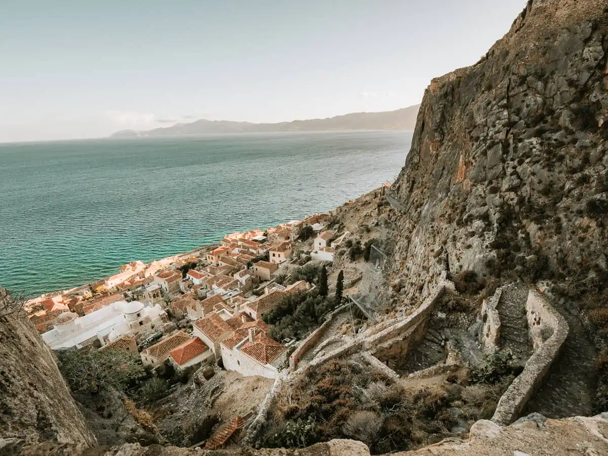 View of monemvasia from upper town