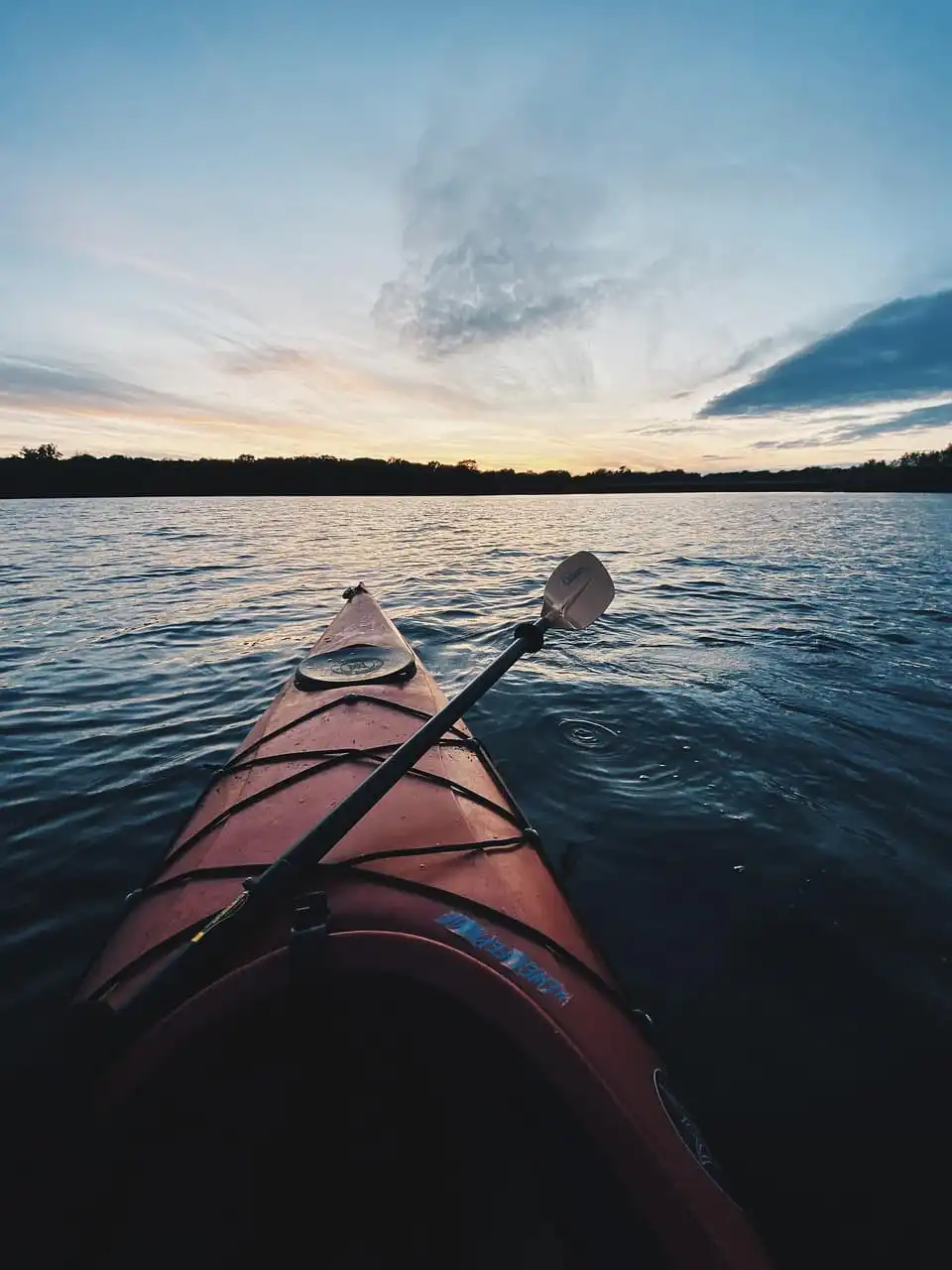 kayaking in the water