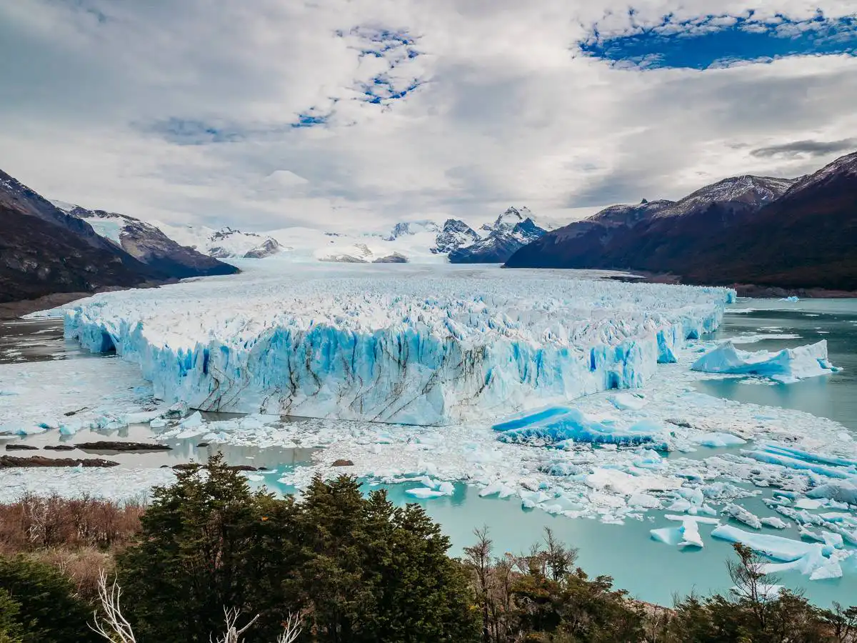 view of side of perito moreno glacier