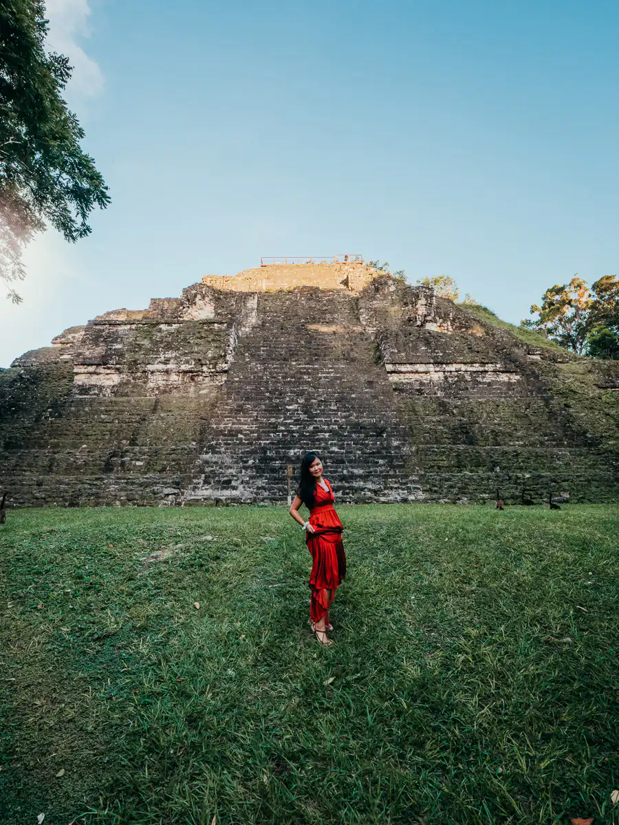 Yaxha ruins at sunset