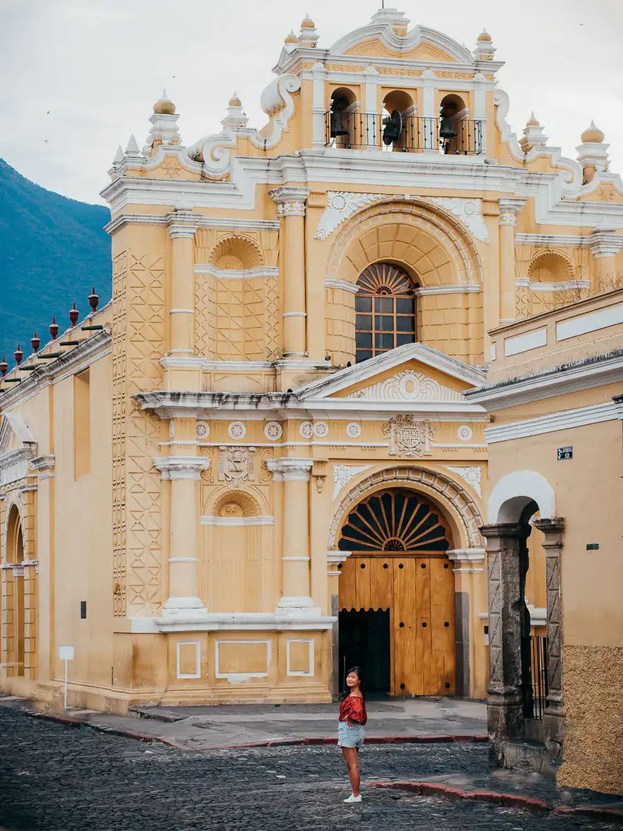 yellow building in antigua guatemala