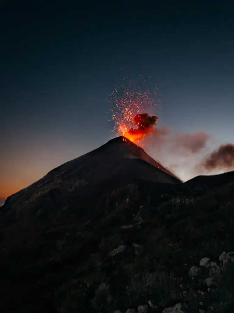 volcano fuego erupting in guatemala