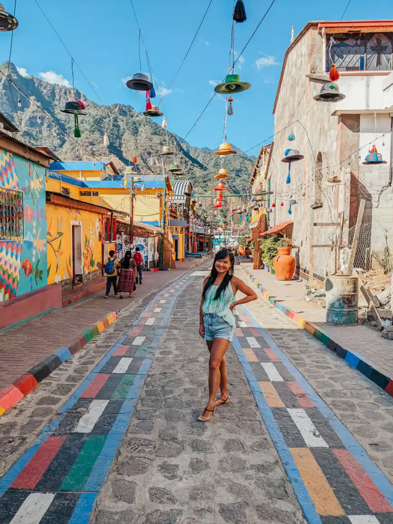 colourful street in lake atitlan