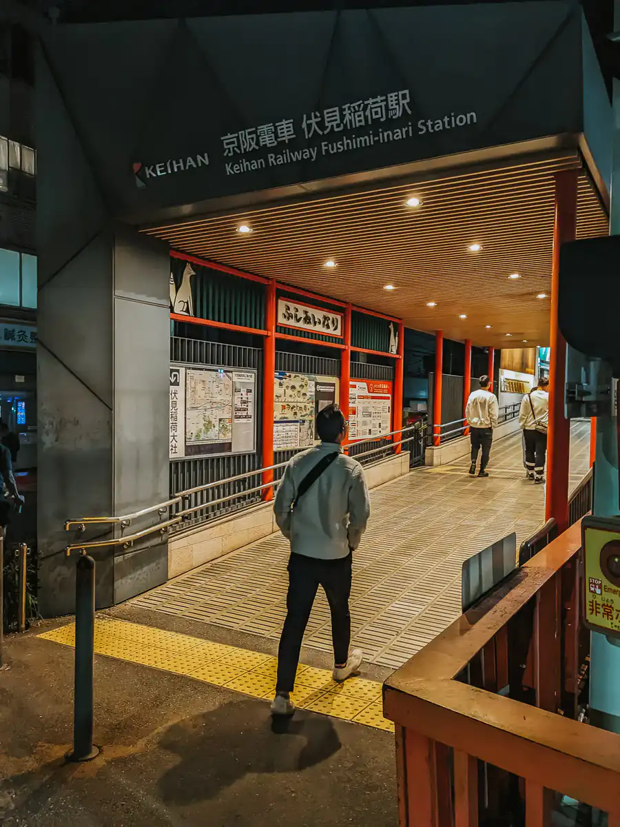 walking into inari station in Japan